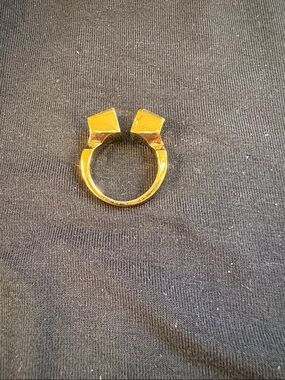 India Hicks Gold Open-Front Geometric Ring